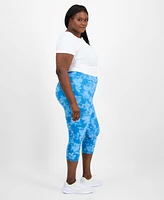 Id Ideology Plus Abstract Dye Capri Leggings, Exclusively at Macy's