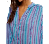 Free People Women's Striped Valley Double-Cloth Shirt