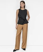 Dkny Women's Crewneck Twist-Waist Sleeveless Top