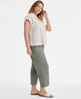 Liverpool Los Angeles Trendy Plus Cargo Wide-Leg Cropped Pant