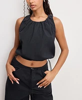 Good American Women's Cotton Twill Parachute Bubble Top