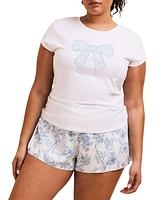 Adore Me Plus Kassie Short Sleeve T-shirt & Pant Set