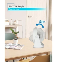 Black+Decker 7-Inch Small Self-Standing Adjustable Portable Fan with 3-Speed Settings, Portable Turbo Fan for Table and Desk with 90° Tilt Angle,