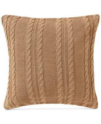 Vcny Home Dublin Cable Knit Cotton Decorative Pillow, 18 x