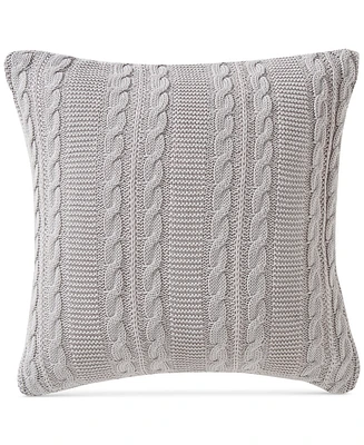 Vcny Home Dublin Cable Knit Cotton Decorative Pillow, 18" x