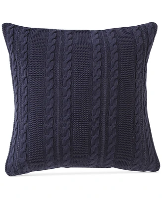 Vcny Home Dublin Cable Knit Cotton Decorative Pillow, 18" x