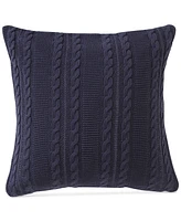 Vcny Home Dublin Cable Knit Cotton Decorative Pillow, 18" x
