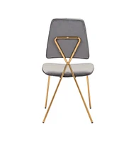 Set of Two Open Back Velvet Dining Side Chairs for Home Dining or Kitchen