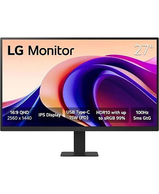Lg 27U631A-b 27" 16:9 Qhd 100Hz Usb-c Ips Led Hdr Monitor, Black