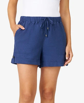Cable & Gauge Women's Linen Blend Drawstring Short