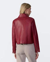 Furniq Uk Women's Classic Leather Jacket, Created for Macy's