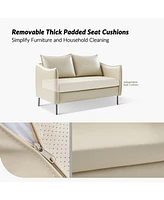 Monroe Modern Industrial-Style Pu Leather Sofa with Sturdy Metal Legs And Movable Seat