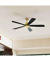 55 inch ceiling fan with light, both indoor and outdoor, with remote control, reversible Dc motor, no noise, suitable for bedroom, living room, terrac