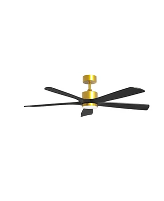 55 inch ceiling fan with light, both indoor and outdoor, with remote control, reversible Dc motor, no noise, suitable for bedroom, living room, terrac