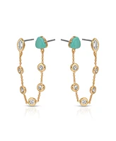 Ettika Double Piercing Turquoise Earrings