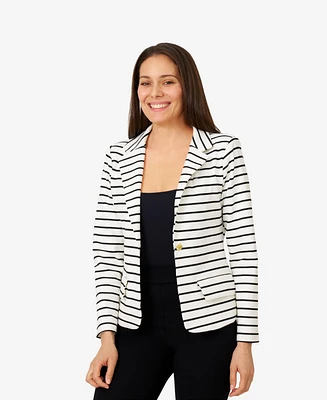 Cable & Gauge Women's Stripe Stretch Knit Jacket