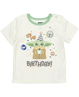 The Mandalorian Baby Boys Yoda Pullover T-Shirt Diaper Cover and Hat 3 Piece Outfit Set