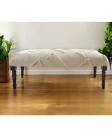 Decorative Upholstered Bench with Sculptural Legs for Hallway or End of Bed