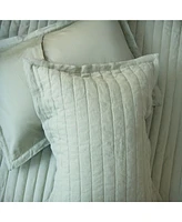 French Linen Channel Stitch Quilt & Sham Set