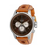Invicta Men's 30916 S1 Rally Quartz Chronograph Brown, Antique Silver Dial Watch