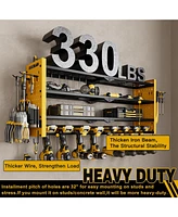 Hausource 4 Tier Power Tool Organizer Shelving Wall Mount Utility Storage Rack，Yellow