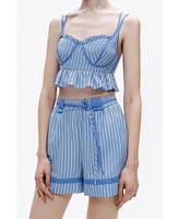 Nocturne Women's Ruffle Crop Top