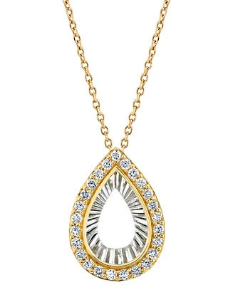 Diamond Tear-Shape 18" Pendant Necklace (1/4 ct. t.w.) in 14k Two-Tone Gold