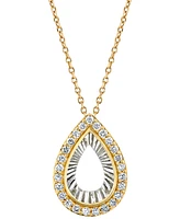 Diamond Tear-Shape 18" Pendant Necklace (1/4 ct. t.w.) in 14k Two-Tone Gold