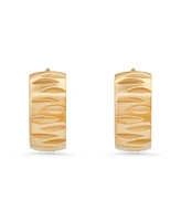Steeltime Women's 18K Gold-Plated Stainless-Steel Diamond Cut Huggie Earrings