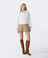 Furniq Uk Women's Cropped Leather Jacket, Created for Macy's