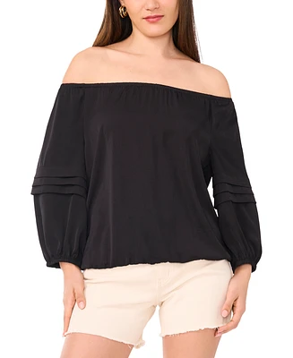 Vince Camuto Women's Off-The-Shoulder Pleated-Sleeve Top