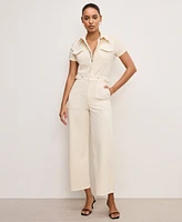 Good American Women's Fit For Success Twill Palazzo Cropped Jumpsuit