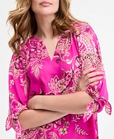 Jones New York Women's Paisley-Print Tie-Sleeve Blouse