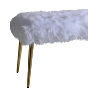 Plush Upholstered Faux Fur Bench – Modern Accent Seating for Bedroom or Entryway
