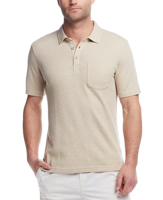 Weatherproof Vintage Men's Short Sleeve Waffle Polo Shirt