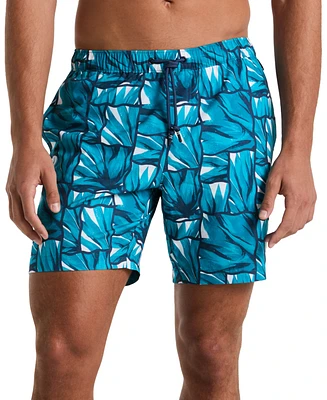 Original Penguin Men's Agave-Print Tile Swim Shorts