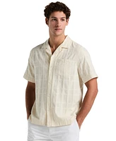 Original Penguin Men's Slim-Fit Dobby Check Camp Short-Sleeve Shirt