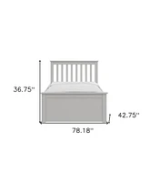Solid Wood Bed with Pull-Out Trundle – Space-Saving Twin Frame for Kids or Guest Room
