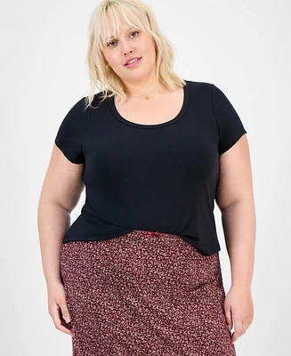 Hippie Rose Trendy Plus Scoop-Neck T-Shirt