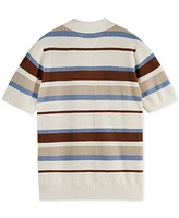 Scotch & Soda Men's Short Sleeve Knit Striped Polo Shirt