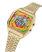 adidas Unisex Digital Gold-Tone Stainless Steel Watch, 36mm