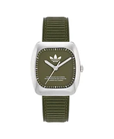 adidas Unisex Analog Green Leather Watch, 37mm