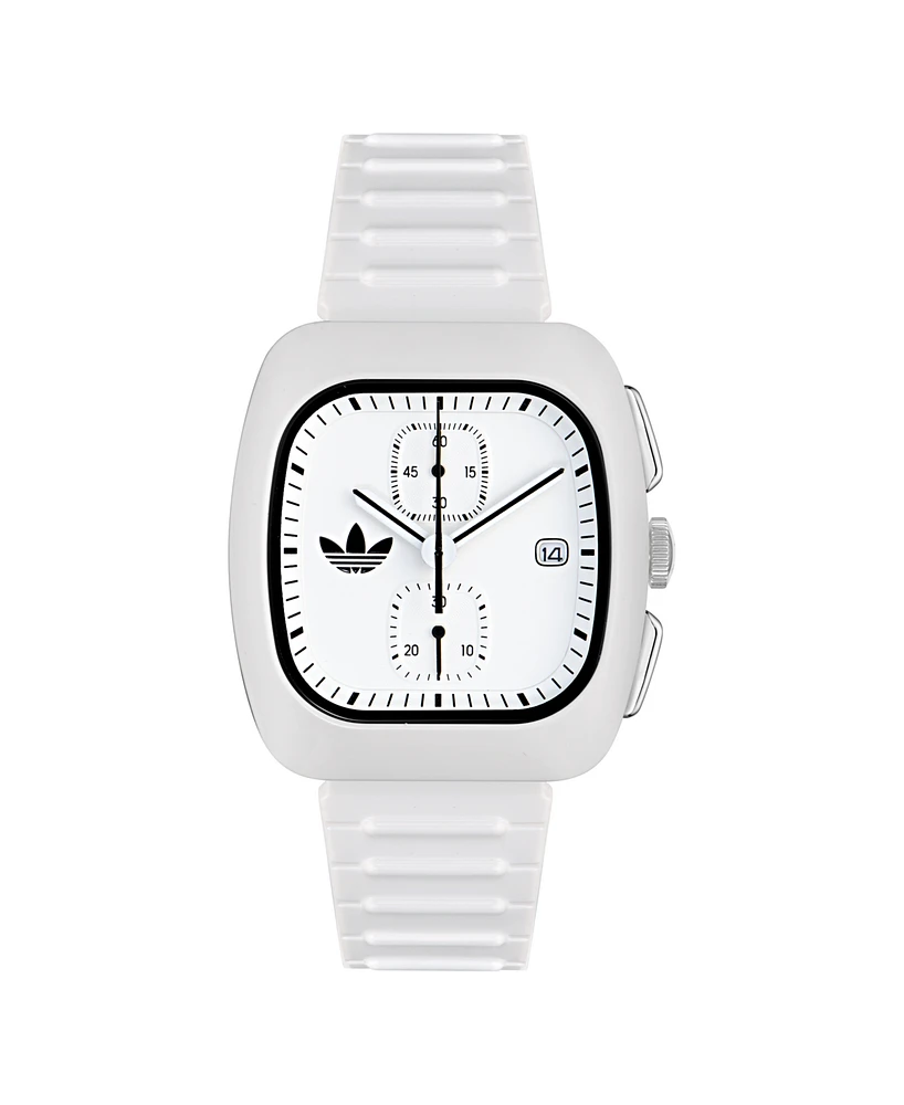 adidas Unisex Chronograph White Polyurethane Watch, 39mm