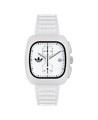 adidas Unisex Chronograph White Polyurethane Watch, 39mm