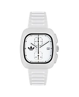 adidas Unisex Chronograph White Polyurethane Watch, 39mm
