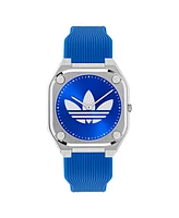 adidas Unisex Analog Blue Silicone Watch, 39mm