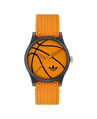 adidas Unisex Analog Orange Nylon Watch, 39mm
