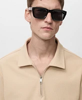 Mango Men's Structured Zip Collar Polo Shirt