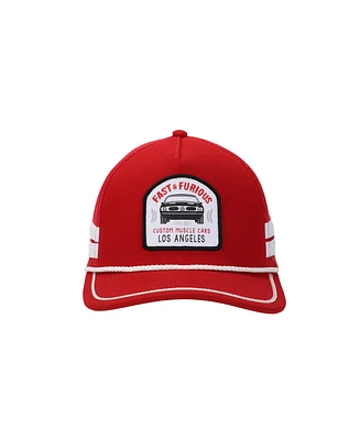 Fast & The Furious Men's Fast & Furious Race Car Patch Adult Red Trucker Hat