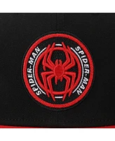 Marvel Men's Spider-Man Into The Spider-Verse Miles Morales Logo Adult Black Snapback Cap